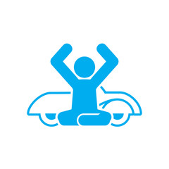 Car Yoga Logo Icon Design