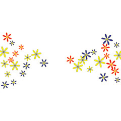 Cute Floral Pattern with Simple Small Flowers for Greeting Card or Poster. Naive Daisy Flowers in Primitive Style. Vector Background for Spring or Summer Design.