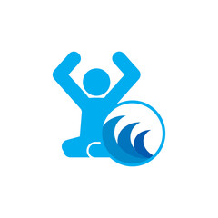 Wave Yoga Logo Icon Design
