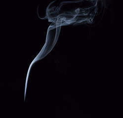 Obraz premium White smoke on black background for make smoke brush tool, Focus for adjustment ..