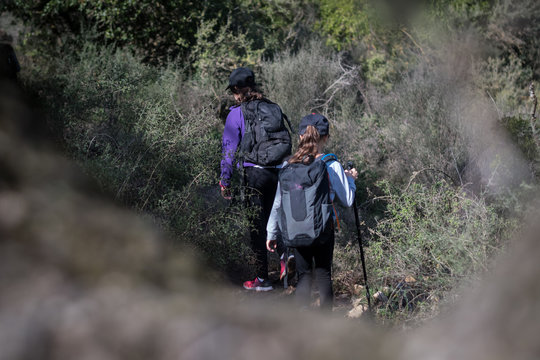 Two Girls Hiking Israel National Trail