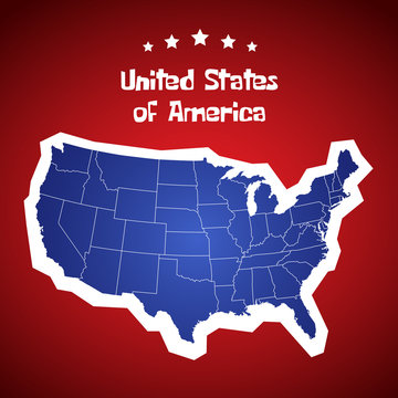 United States Of America Map. USA Cartoon Vector.