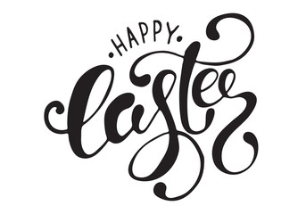 Hand drawn Easter quote Greeting card templates with lettering phrase Happy Easter Modern calligraphy style