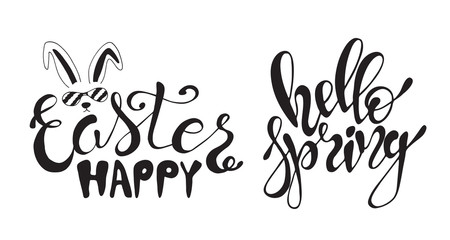 Hand drawn Easter quotes Greeting cards templates with lettering phrases Modern calligraphy style