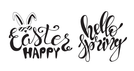Obraz premium Hand drawn Easter quotes Greeting cards templates with lettering phrases Modern calligraphy style