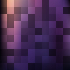     Gradient pattern of square cells. Purple background is lighter on top and darker at the bottom. Different shades of squares. Smooth transitions. Vector mosaic wallpaper.