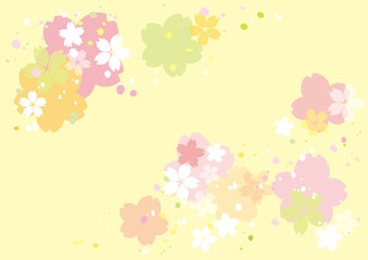 桜 春ポスター 横 桜 黄色