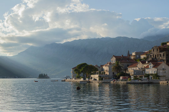 Different Perspective on Perast with Fisherman, Bay of Kotor, Montenegro