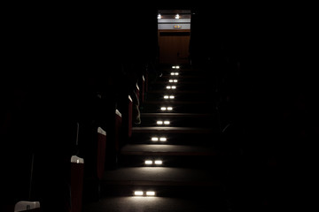lights for emergency exit on a cinema.