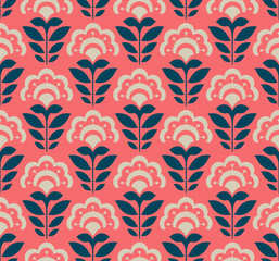 seamless retro pattern with abstract flowers