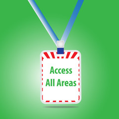 Access All Areas of staff card design with illustration - security of concept