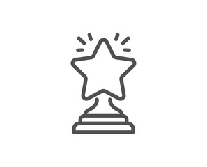 Rank star line icon. Success reward symbol. Best result sign. Winner cup. Quality design element. Editable stroke. Vector