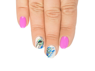 Finger nail with pattern