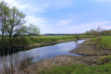 landscape with spring river