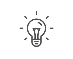 Idea line icon. Light bulb sign. Copywriting symbol. Quality design element. Editable stroke. Vector