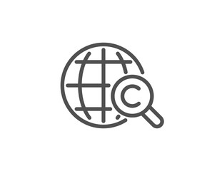 International Ð¡opyright line icon. Copywriting sign. World symbol. Quality design element. Editable stroke. Vector