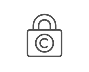 Ð¡opyright locker line icon. Copywriting sign. Private Information symbol. Quality design element. Editable stroke. Vector