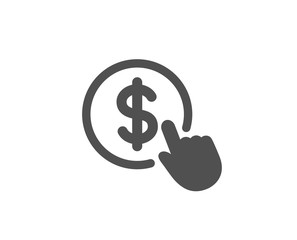Hand Click simple icon. Currency exchange sign. Cursor pointer symbol. To pay or get money. Quality design elements. Classic style. Vector