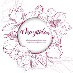 Sketch linear magnolia blossom. © Katarina S.