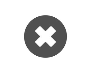 Delete simple icon. Remove sign. Cancel or Close symbol. Quality design elements. Classic style. Vector
