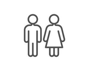 Restroom line icon. WC toilet sign. Public lavatory symbol. Quality design element. Editable stroke. Vector