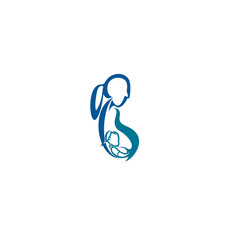 Hand drawn sketch of women with baby in womb,healthy, vector illustration design.