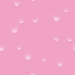 Transparent drop of water on pink seamless pattern abstract background for site, blog, fabric. Vector