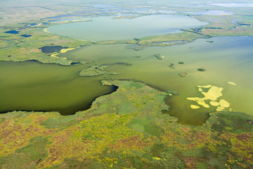 Danube Delta Aerial View over Unique Nature