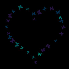 Spring Background with Colorful Butterflies. Simple Feminine Pattern for Card, Invitation, Print. Trendy Decoration with Beautiful Butterfly Silhouettes. Vector Background with Moth