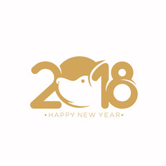 Happy new year 2018 vector illustration.