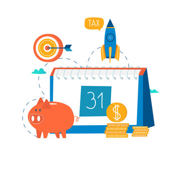 Financial calendar, financial planning, monthly budget planning flat vector illustration design. Financial planning design for mobile and web graphics