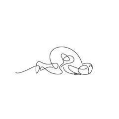 one line drawing of human vector illustration