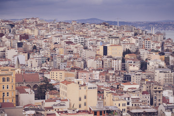 Obraz premium Panoramic view of Istanbul from Galata tower, Turkey