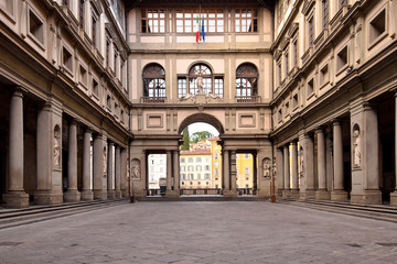 Fototapeta na wymiar The Uffizi Gallery in Florence in Italy.