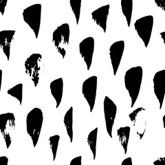 Obraz na płótnie Canvas Grunge dry brush seamless pattern. Abstract strokes background. Black and white hand drawn texture. Modern graphic design. Vector illustration.