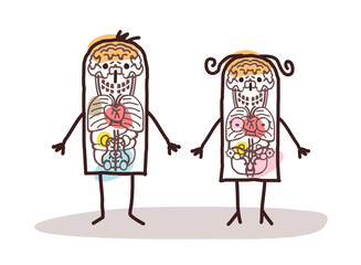 Cartoon Couple and Anatomy