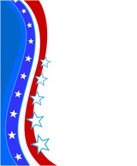 Obraz premium Abstract United States flag stars wave background frame with empty space for text.