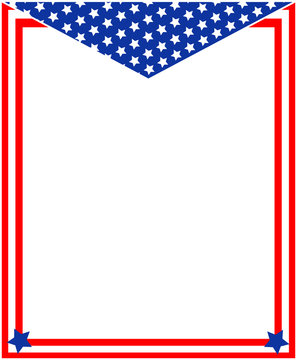 Abstract American flag Patriotic frame with empty space for your text and images.