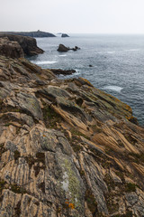 Fototapeta na wymiar Wild rocky coast of Quiberon peninsula in Brittany, France