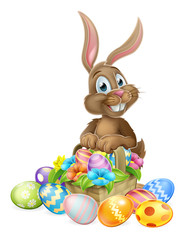 Easter Bunny With Basket of Eggs