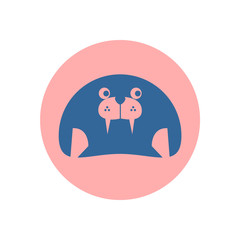 Cute Seal Circular Icon Illustration