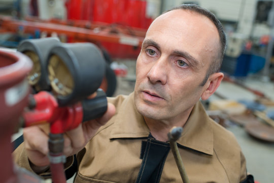 mechanical inspector inspection on gas turbine compressor