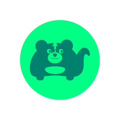 Cute Skunk Circular Icon Illustration