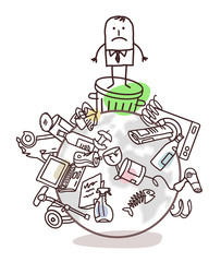 Businessman on a Polluted Planet