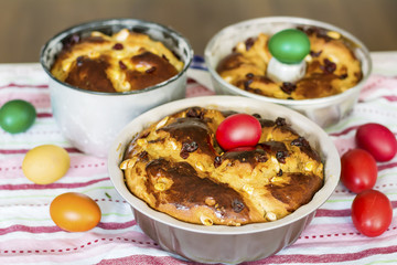 Homemade Sweet Easter Bread and Painted Eggs