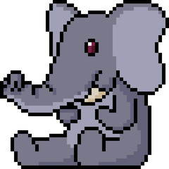 Fototapeta premium vector pixel art stuffed animal elephant