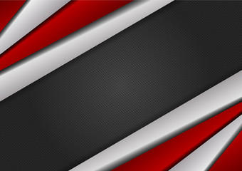 Red and Silver color geometric abstract background modern design with copy space, Vector illustration