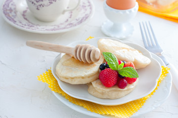 Fritters for breakfast, horizontal