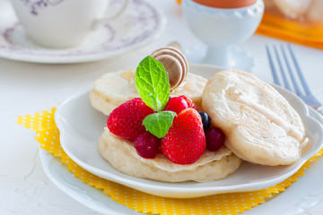 Fritters for breakfast, horizontal