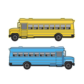 isolated school bus vector illustration